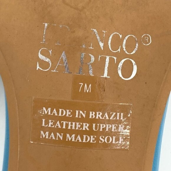 Franco sarto womens heels size 7 blue leather vintage y2k 90s bow - Picture 11 of 15